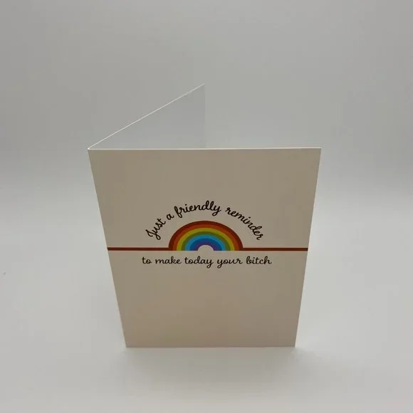 ☘️5 for $40☘️ 4 Pack of Friendly Reminder Greeting Cards Supportive & Snarky - Picture 4 of 6